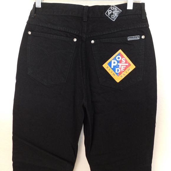 Women's Vintage 90s Posted Jeans Slim Size 11 31x34 Black 932037L NWT New - Picture 10 of 10